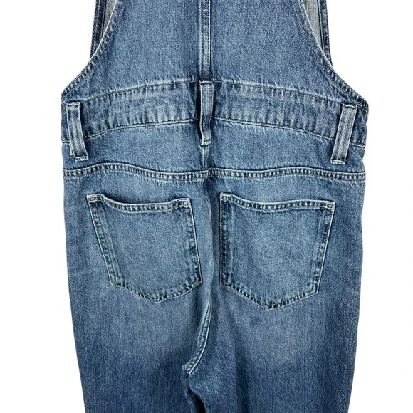 Madewell Straight-Leg Jean Overalls XXS Hickory Wash Faded Denim Cropped Length - Picture 12 of 15